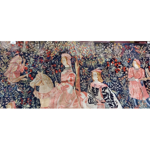 502 - French Scene Wall Hanging Tapestry - C. 140cm W x 100cm H