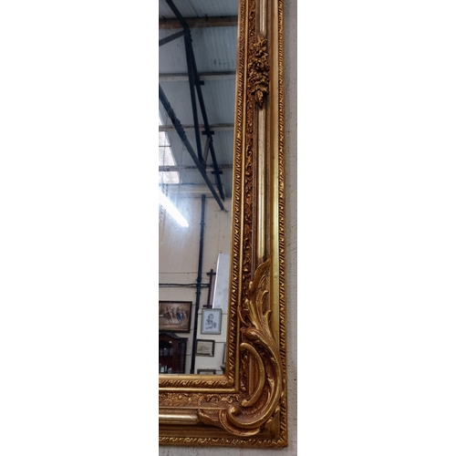 517 - Ornate Gilded Overmantle Mirror - C. 84cm W x 160cm H