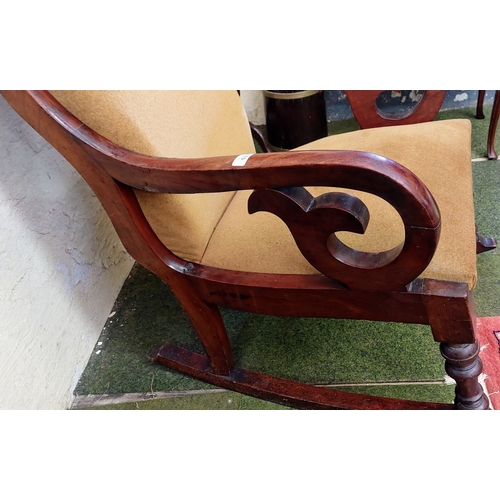 533 - Mahogany Upholstered Rocking Chair