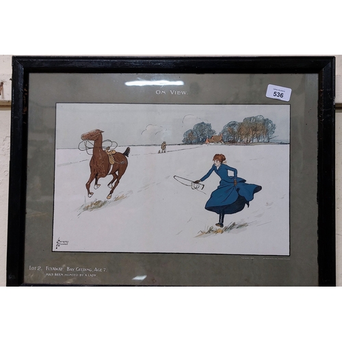 536 - 3 Thackeray Edwards Equestrian Scene Prints