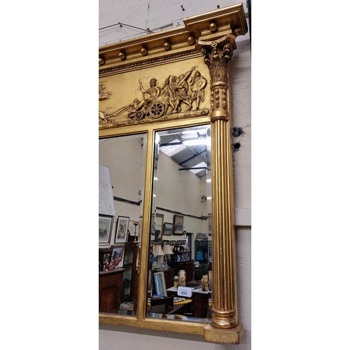 555 - Adam Style Gilt Framed Overmantle Mirror - C. 143cm W x 91cm H