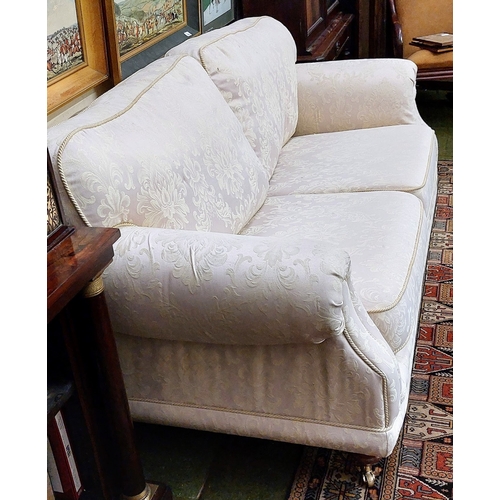 557 - Cream Upholstered Sofa by Kirkdale - C. 180cm W x 90cm H