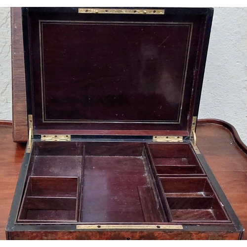 565 - Neat Walnut & Brass Jewellery Box and an Oak Box