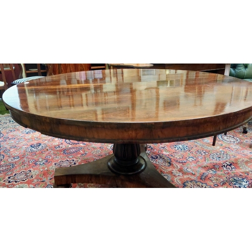 601 - Rosewood 19th Century Circular Pod Base Breakfast Table - C. 130cm W x 73cm H