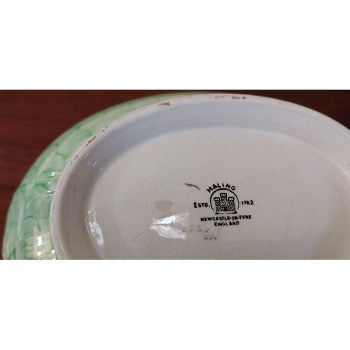 613 - Maling Glazed Oval Bowl - C. 25cm W