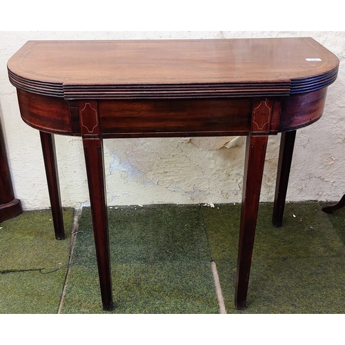 616 - Mahogany Cross Banded & Inlaid Turn Over Leaf Table - C. 90cm W x 45cm D x 74cm H