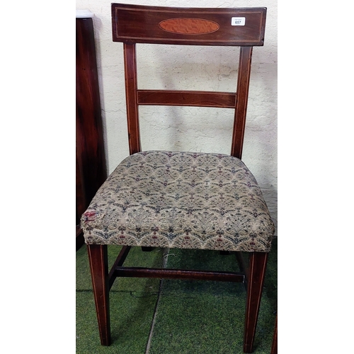 657 - Pair of Sheraton Inlaid Mahogany Side Chairs