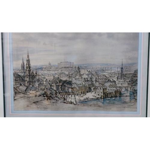 658 - Framed Patrick Hall Cityscape Print - C. 72cm W x 58cm H