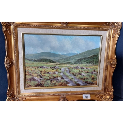 678 - Pair of Gilt Frame Oil on Canvas by Gerry Marjoram - Wooden Bridge Wicklow & Eagle Rock Killarney - ... 