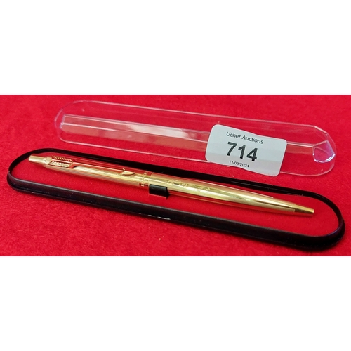 714 - Cased Rolled Gold Parker Pen