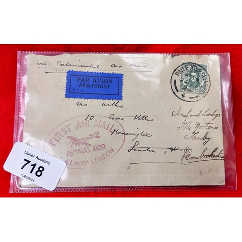 718 - First Air Mail - Galway to London - 26th August 1929