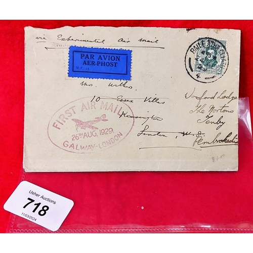 718 - First Air Mail - Galway to London - 26th August 1929