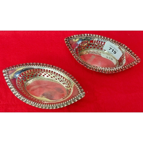 719 - Pair of Chester Pierced Silver Bon Bon Dishes