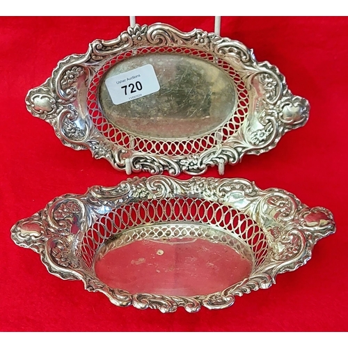 720 - Pair of Birmingham Pierced Silver Bon Bon Dishes