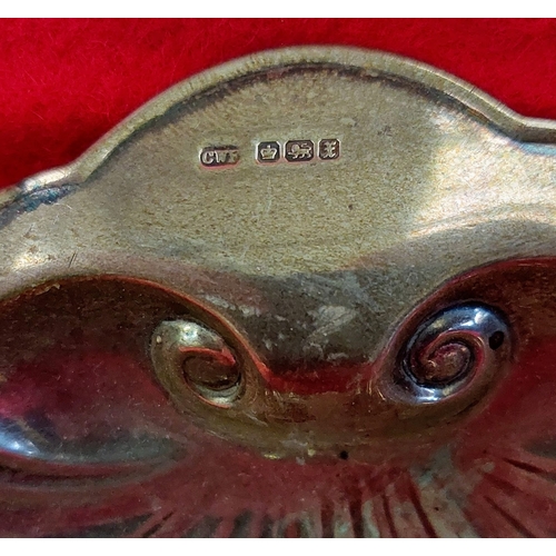 721 - Chester Silver Card Case & Sheffield Silver Scalloped Dish