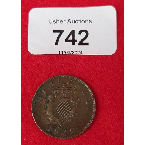 742 - 1822 Hibernia George IV Penny