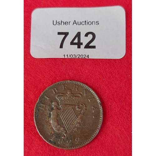 742 - 1822 Hibernia George IV Penny