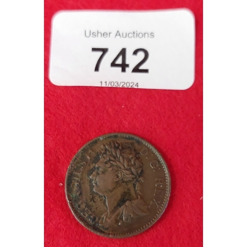 742 - 1822 Hibernia George IV Penny