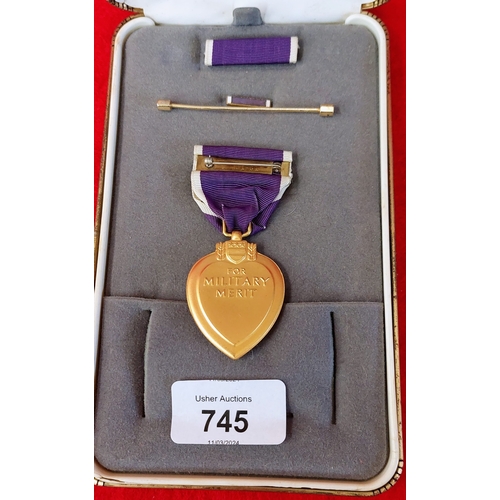 745 - Cased Purple Heart Medal