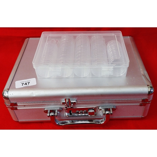 747 - Coin Collectors Case & Individual Coin Holders