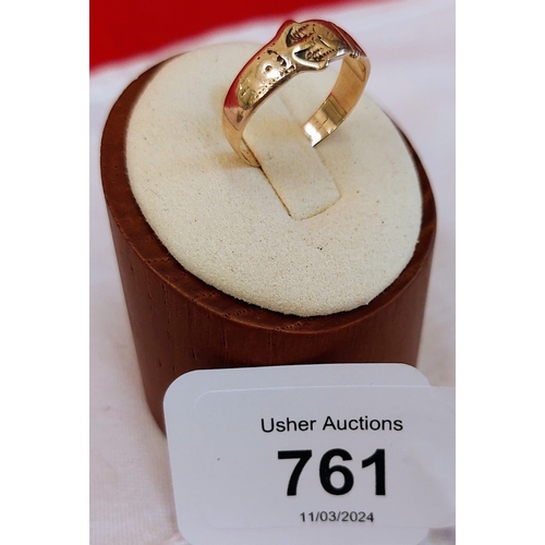 761 - 2 x 9 ct Gold Rings - Size M & Q