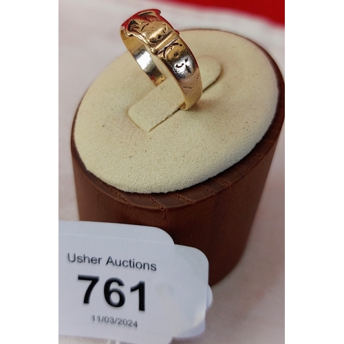 761 - 2 x 9 ct Gold Rings - Size M & Q