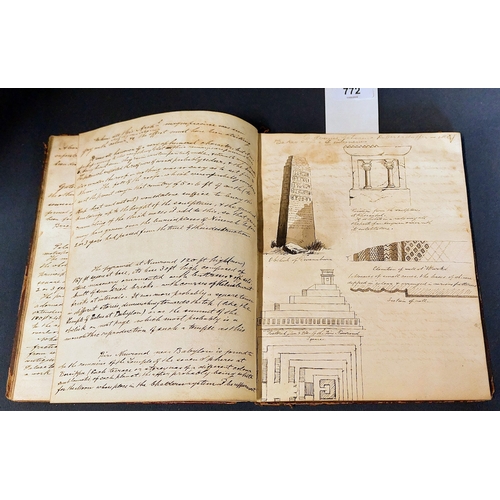 772 - Notebook of the Catalogue of the Drawing Room Library Belonging to The Marquis of Headfort, York Pal... 