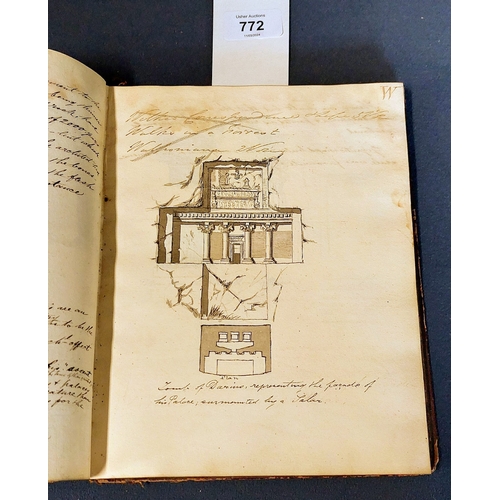 772 - Notebook of the Catalogue of the Drawing Room Library Belonging to The Marquis of Headfort, York Pal... 