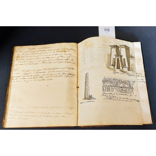 772 - Notebook of the Catalogue of the Drawing Room Library Belonging to The Marquis of Headfort, York Pal... 