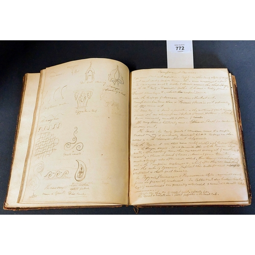 772 - Notebook of the Catalogue of the Drawing Room Library Belonging to The Marquis of Headfort, York Pal... 