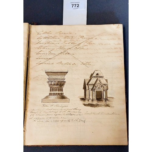 772 - Notebook of the Catalogue of the Drawing Room Library Belonging to The Marquis of Headfort, York Pal... 