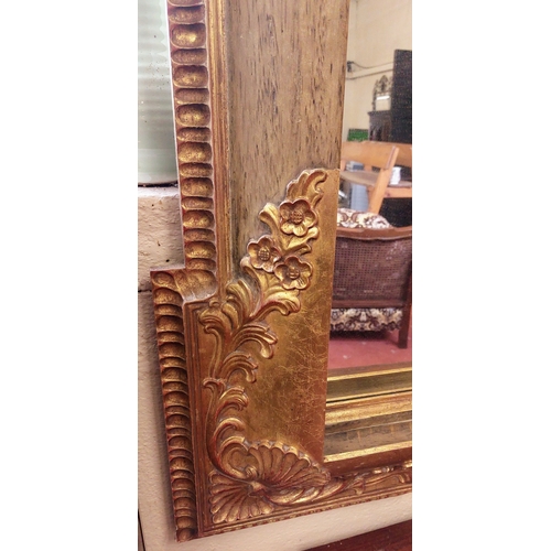 786 - Carved Gilt Frame Overmantle Bevelled Mirror - C. 122cm W x 164cm H