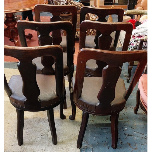 790 - Set of 6 Victorian Curved Back Mahogany Dining Chairs