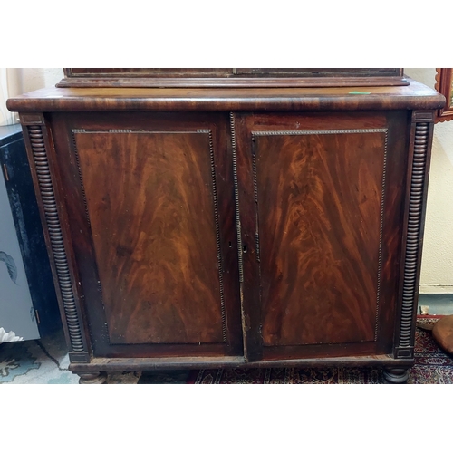 805 - Georgian Mahogany Cupboard - C. 118cm W x 55cm D x 105cm H