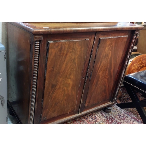 805 - Georgian Mahogany Cupboard - C. 118cm W x 55cm D x 105cm H