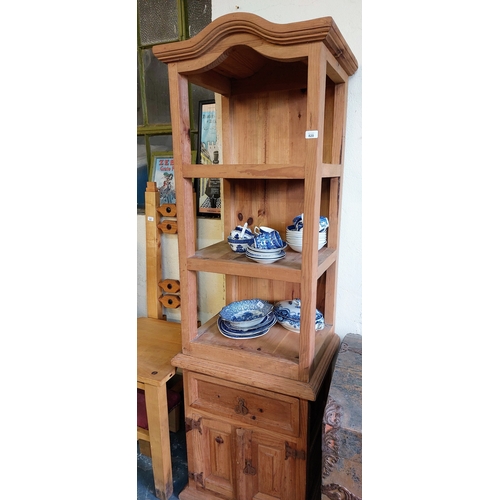 820 - Mexican Pine Shelved Unit - C. 60cm W x 49cm D x 186cm H