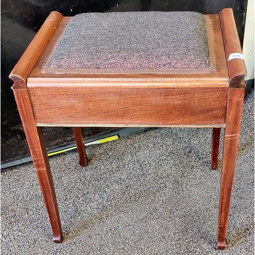 836 - Mahogany Lift Top Padded Piano Stool