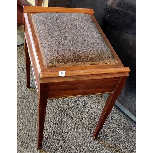 836 - Mahogany Lift Top Padded Piano Stool