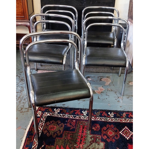 837 - Set of 5 Chrome & Leather Seat Chairs