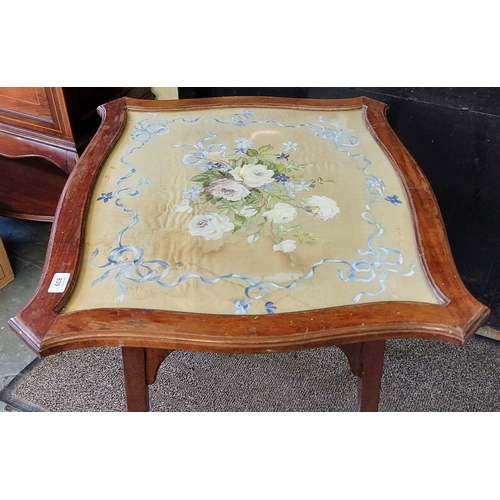 839 - Arts & Crafts Occasional Table with Glass Top & Floral Interior by Goodall, Lamb & Heighway Ltd Manc... 