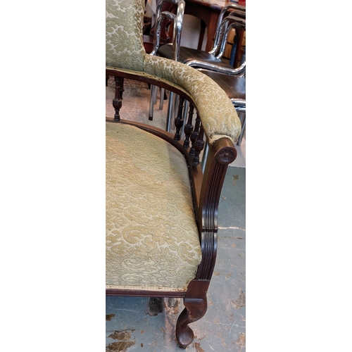 841 - Edwardian Mahogany Curved Arm Window Settee