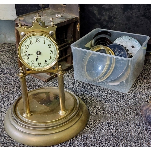 862 - Box Lot including Clocks & Glass Clock Fronts etc