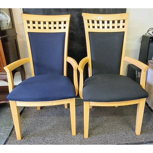 866 - Pair of Modern Ash Frame Armchairs