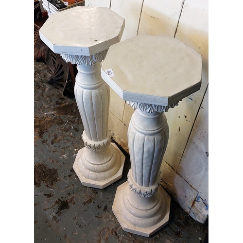 882 - Pair of Composite Stone pillars - C. 89cm H