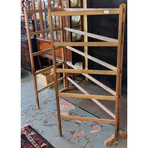 896 - Large Pine Folding Clothes Airer - C. 140cm W x 155cm H