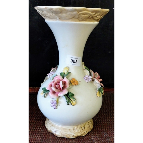 903 - Pair of Italian Floral Vases - C. 28cm H