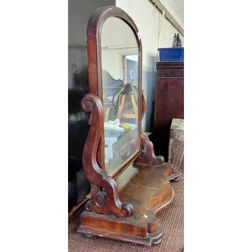 908 - Mahogany Crutch Mirror