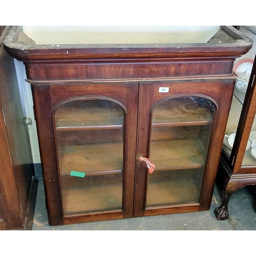 909 - Mahogany Glazed Bookcase Top - C. 91cm W x 33cm D x 90cm H