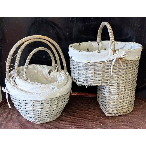 917 - 4 Wicker Picnic Baskets