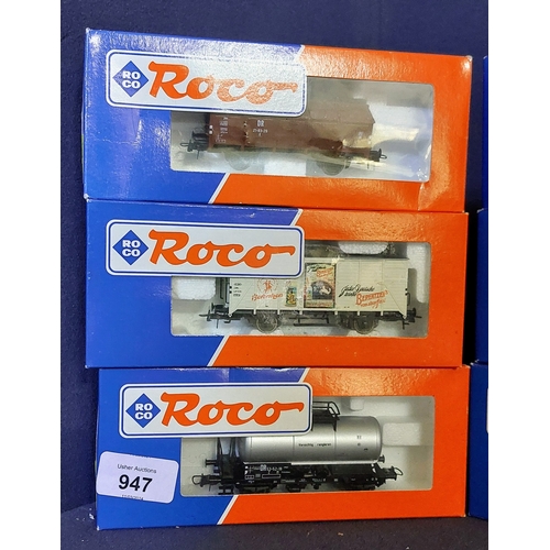 947 - 12 Boxed Roco HO Wagons / Carriages - 47078, 44835, 47271, 47271, 47369, 47078, 47078, 46754, 46963,... 